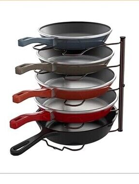 Bronze 5-Tier Rack-Cabinet Pot And Pan Metal Organizer